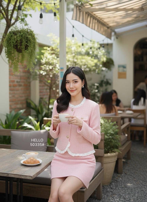 Women Stylish Short Tweed Co-Ord Sets